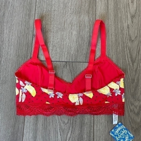 Free People Mari Printed Bralette In Red Combo Size Small - Picture 11 of 13